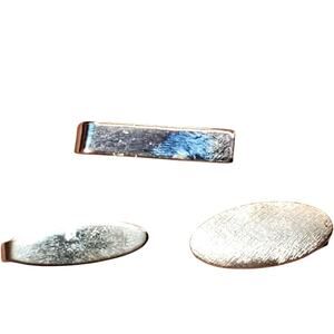 Tie Clip Lot Sterling Swank Signed .5" Lot of 3 Vtg